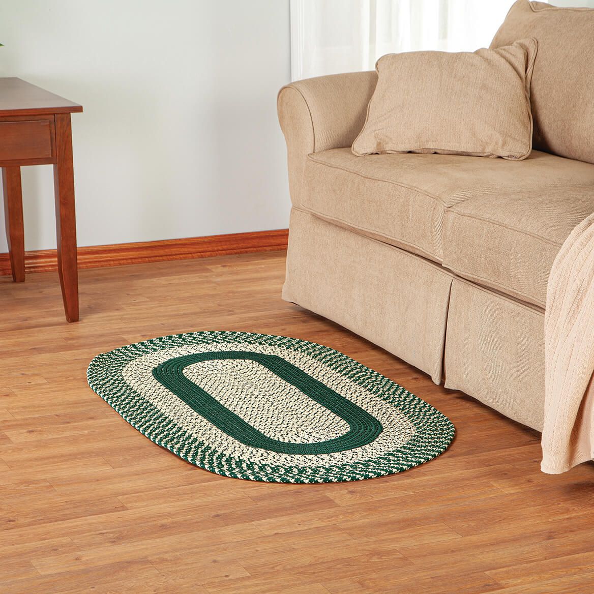 Braided Rug Polyester | Round, Oval & Runner Sizes 20"x30" to 5' x 7' | Reversible Two-Tone Country Design, 5 Colours