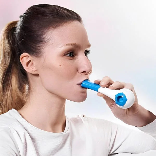 Breathing Exerciser Trainer Device | Adjustable Inhale & Exhale Resistance | Drug-Free Respiratory Muscle Builder