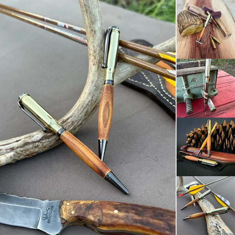 Bullet Shell Ballpoint Pen Wood | Handmade Unique Design | Smooth Writing Gift Idea for Students and Coworkers