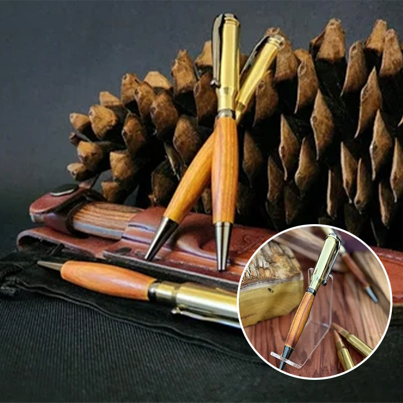 Bullet Shell Ballpoint Pen Wood | Handmade Unique Design | Smooth Writing Gift Idea for Students and Coworkers