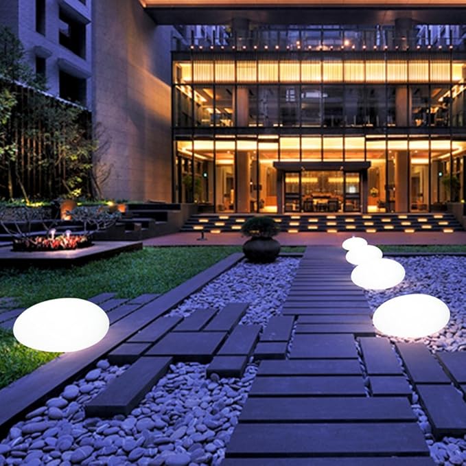 Outdoor House Light Stone Rechargeable LED Weatherproof with 16 Colour Modes 2