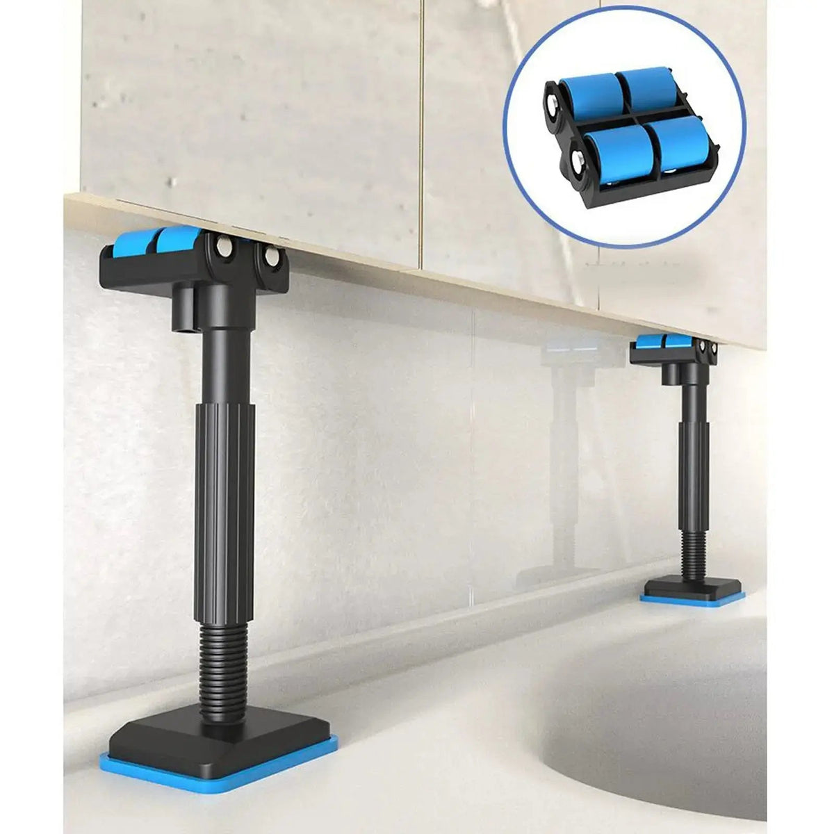 Cabinet Mounting Lifting Rails Nylon & PVC | Adjustable Height, 400 kg Load Capacity | Scratch-Free Solo Installation