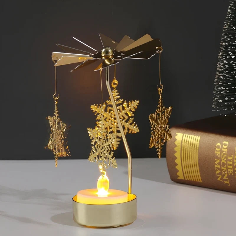 Candle Carousel Alloy Spinner 16.5 x 8 x 5 cm | Fawn, Fairy, Angel, Unicorn Styles | Heat-Powered Rotating Display