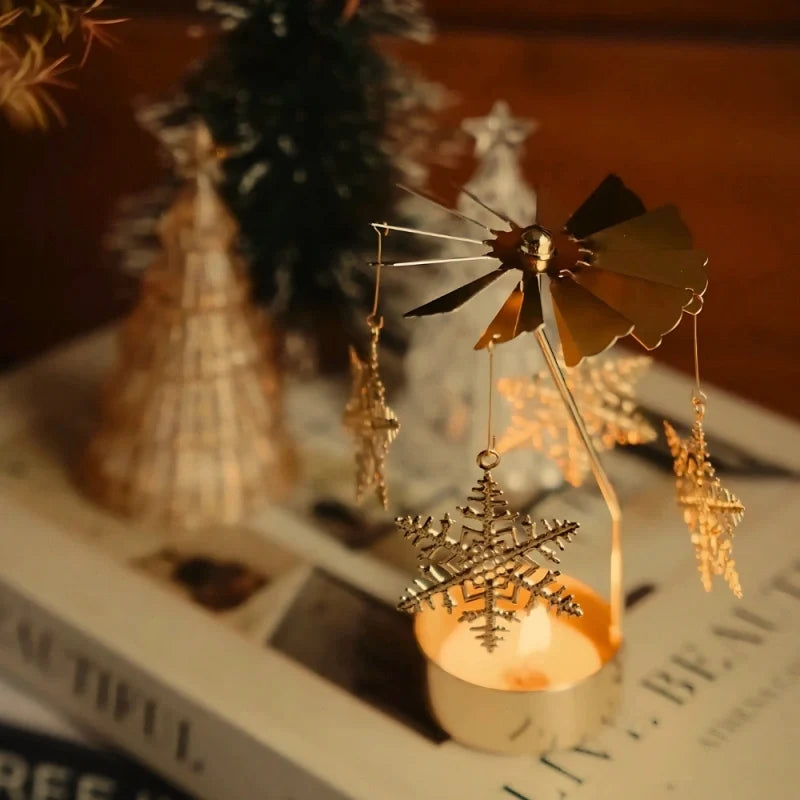 Candle Carousel Alloy Spinner 16.5 x 8 x 5 cm | Fawn, Fairy, Angel, Unicorn Styles | Heat-Powered Rotating Display
