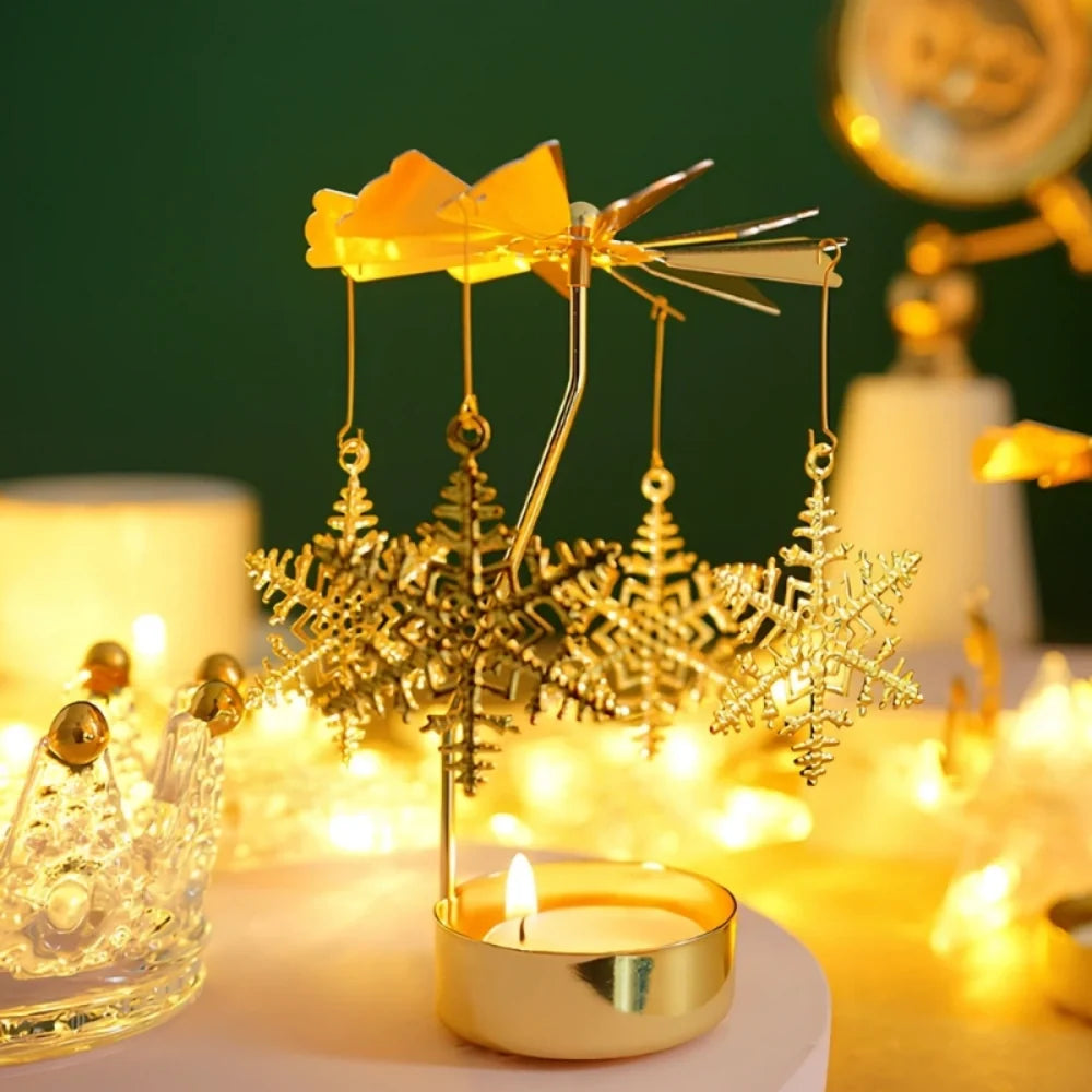Candle Carousel Alloy Spinner 16.5 x 8 x 5 cm | Fawn, Fairy, Angel, Unicorn Styles | Heat-Powered Rotating Display