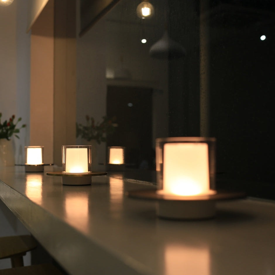 Candle Lamp Steel | Gesture-Control Dimming | Cordless Rechargeable, Gold or Silver, 10-18 Hour Battery