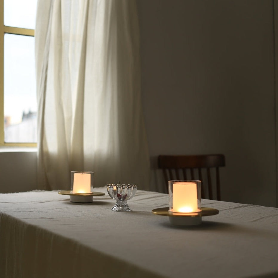 Candle Lamp Steel | Gesture-Control Dimming | Cordless Rechargeable, Gold or Silver, 10-18 Hour Battery