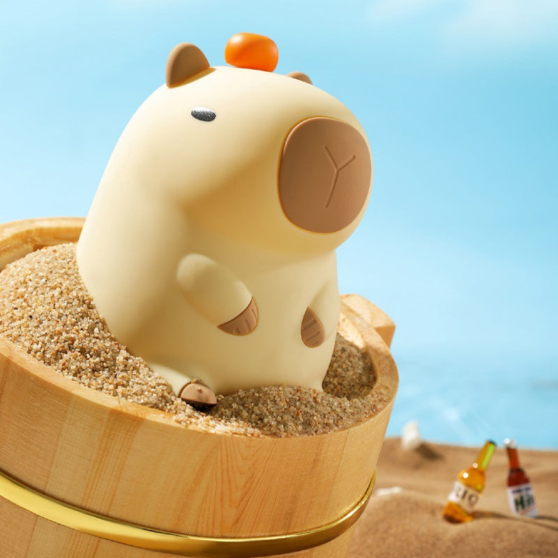 Capybara LED Night Light | Touch Sensor & Remote Control | USB Rechargeable Silicone Mood Lamp for Bedroom & Desk