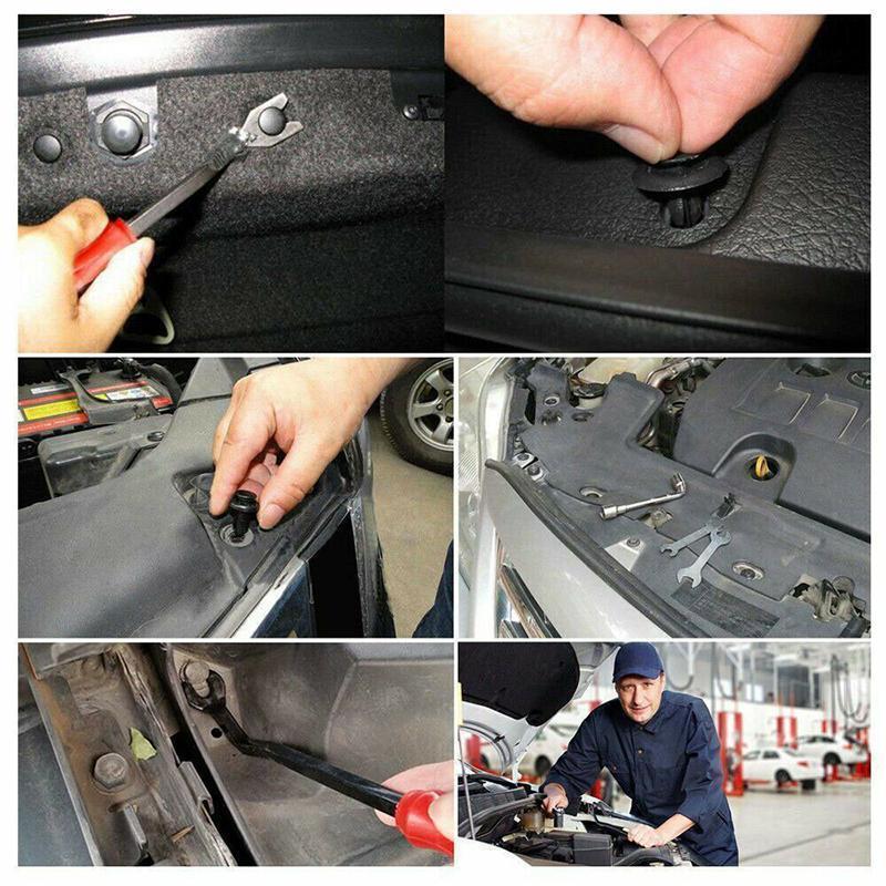Car Fastener Clip Set Nylon | 18 Sizes, Up to 415 Pieces | Trim Removal Tool for Bumpers, Side Skirts and Panels