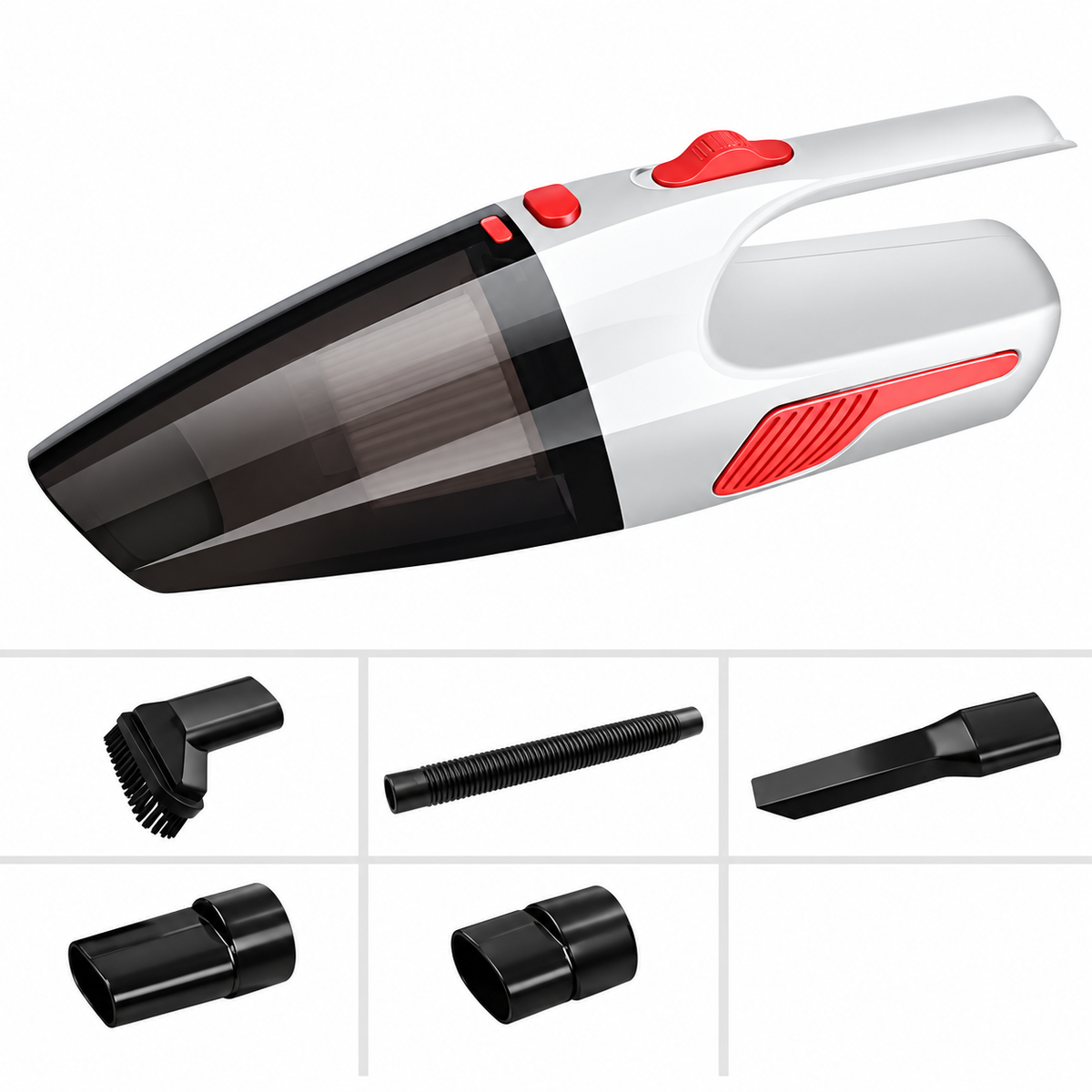 Car Vacuum Cleaner Wet and Dry Handheld | HEPA Filtration | Wired or Wireless, Crevice Tool and Extension Hose Included