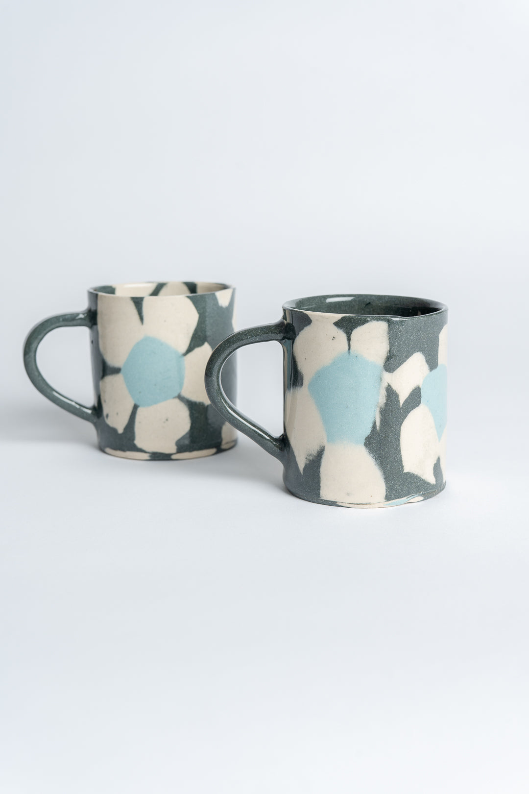 Ceramic Flower Mug | Handmade Nerikomi Clay Pattern, Made in the UK | Gloss Glaze Finish, Ideal for Coffee or Herbal Tea