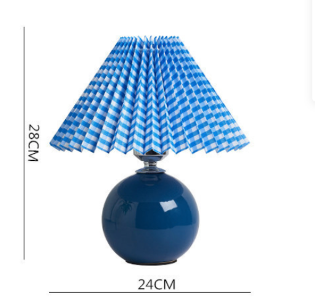 Ceramic Table Lamp | Cone-Shaped Shade, Minimalist Nordic Style Design | Plug-In Ceramic Socket, Standard Bulb Compatible