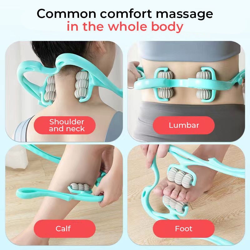 Cervical Neck Massager Roller | 6 Rotating Massage Heads | Relieves Shoulder and Neck Tension Anytime Anywhere