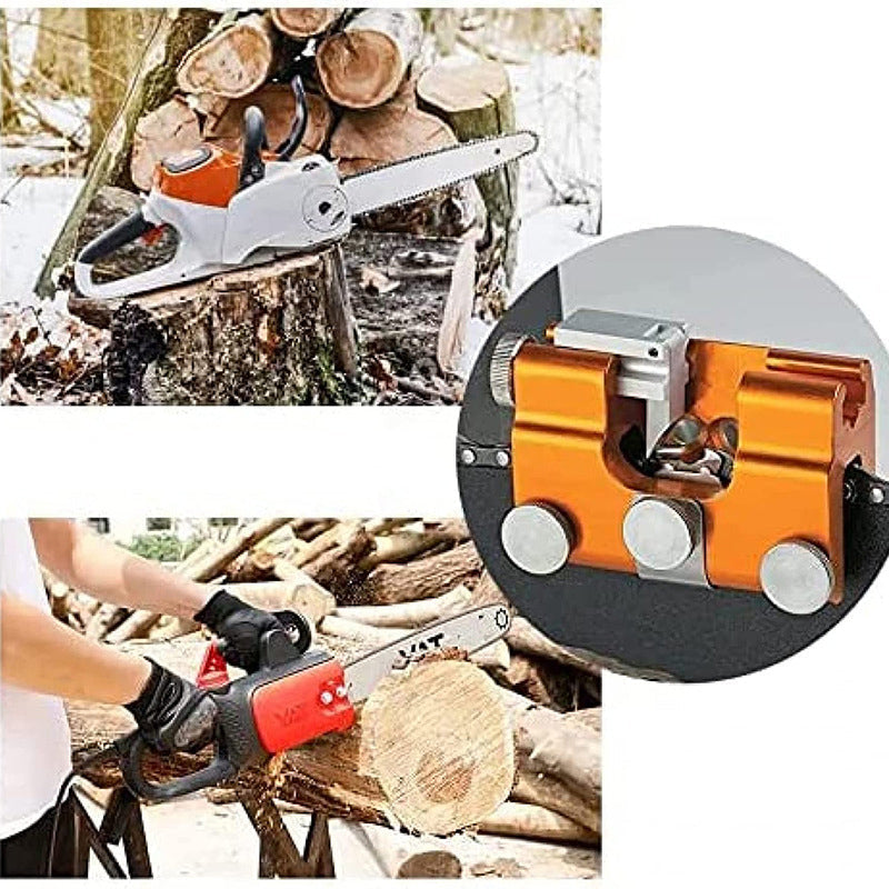 Chainsaw Chain Sharpening Jig Aluminium | Fits All Chainsaw Chains, Guide Bushings Included | Precise 30 Degree Sharpening