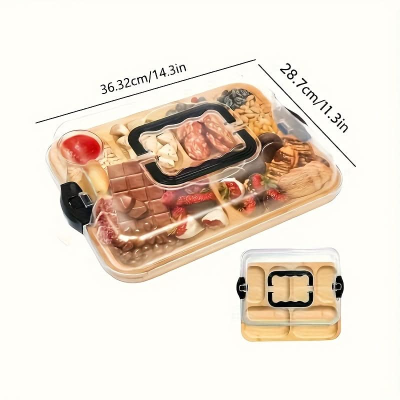 Cheese Board Portable Dual-Surface Reversible with Snap-On Closure