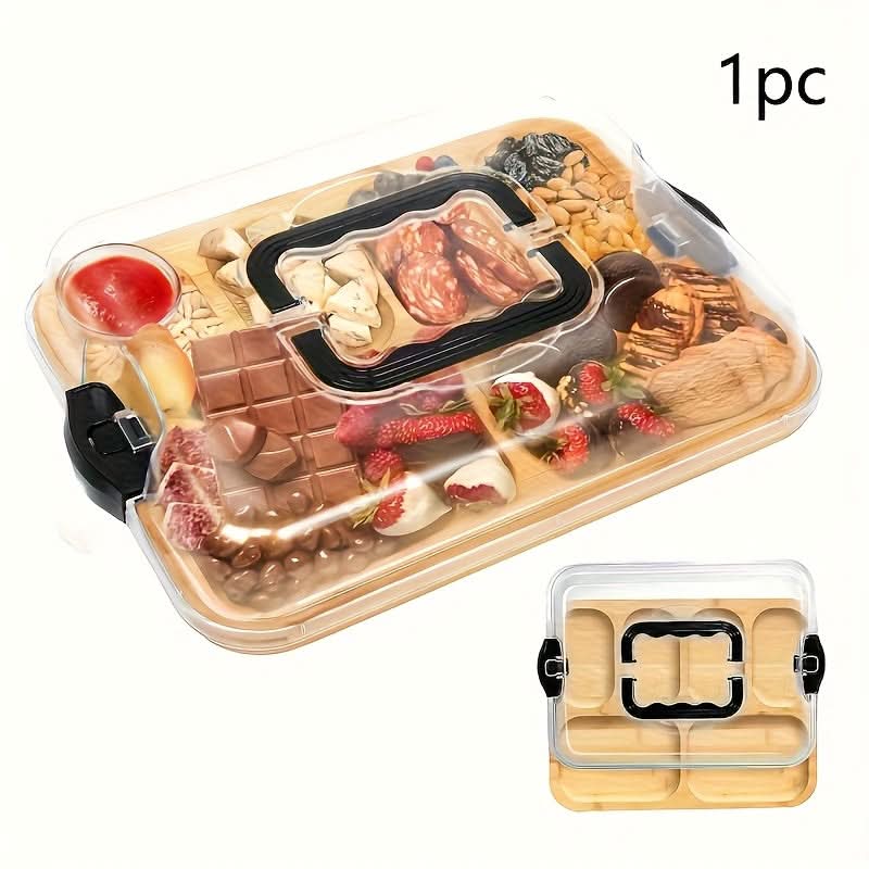 Cheese Board Portable Dual-Surface Reversible with Snap-On Closure