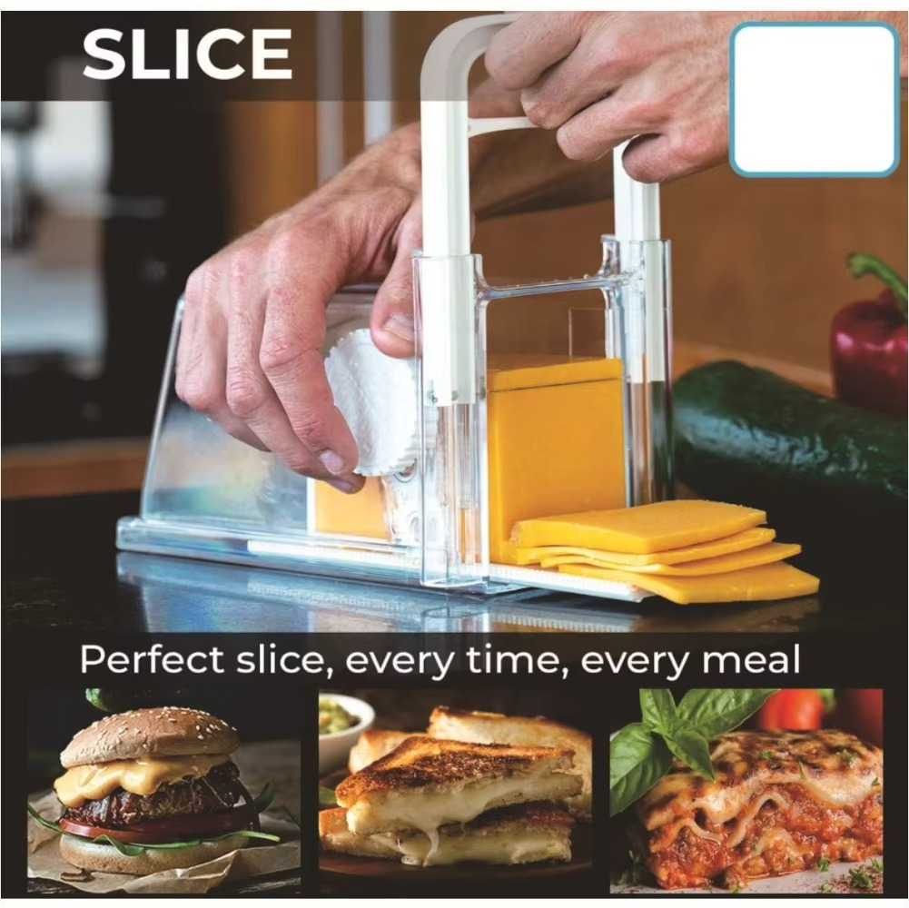 Cheese Slicer, Grater and Airtight Storage Set | Stainless Steel Blade and Fine Grater | Keeps Cheese Fresh for Days
