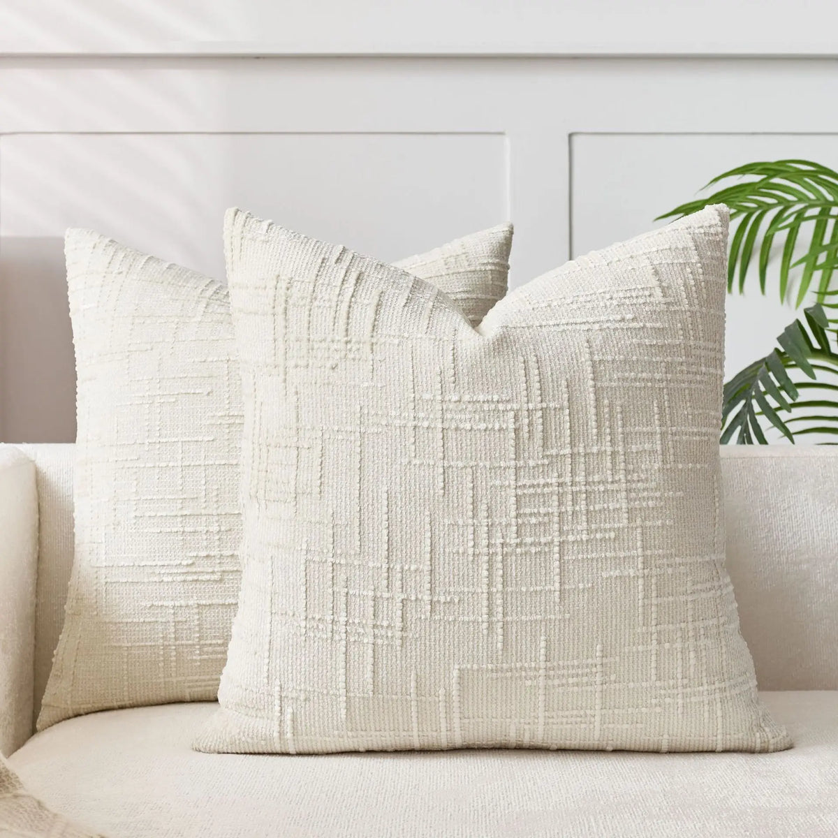 Chenille Cushion Cover, Bamboo-Weave Texture | 40cm x 40cm to 60cm x 60cm, 7 Colours | Soft, Easy-Care Chenille Fabric