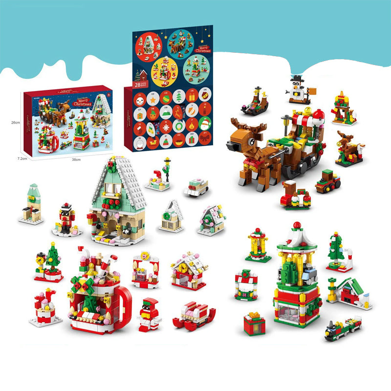 Christmas Advent Calendar Building Block Set | 24 Day Countdown with 24 Mini Block Builds | ABS Material, Includes Instructions