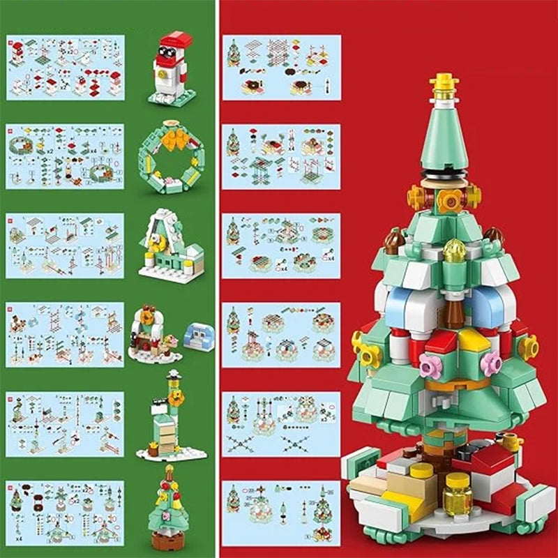 Christmas Advent Calendar Building Block Set | 24 Day Countdown with 24 Mini Block Builds | ABS Material, Includes Instructions