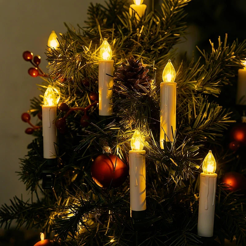 Christmas Lights Cordless Clip-On Candle Flameless with Remote Control