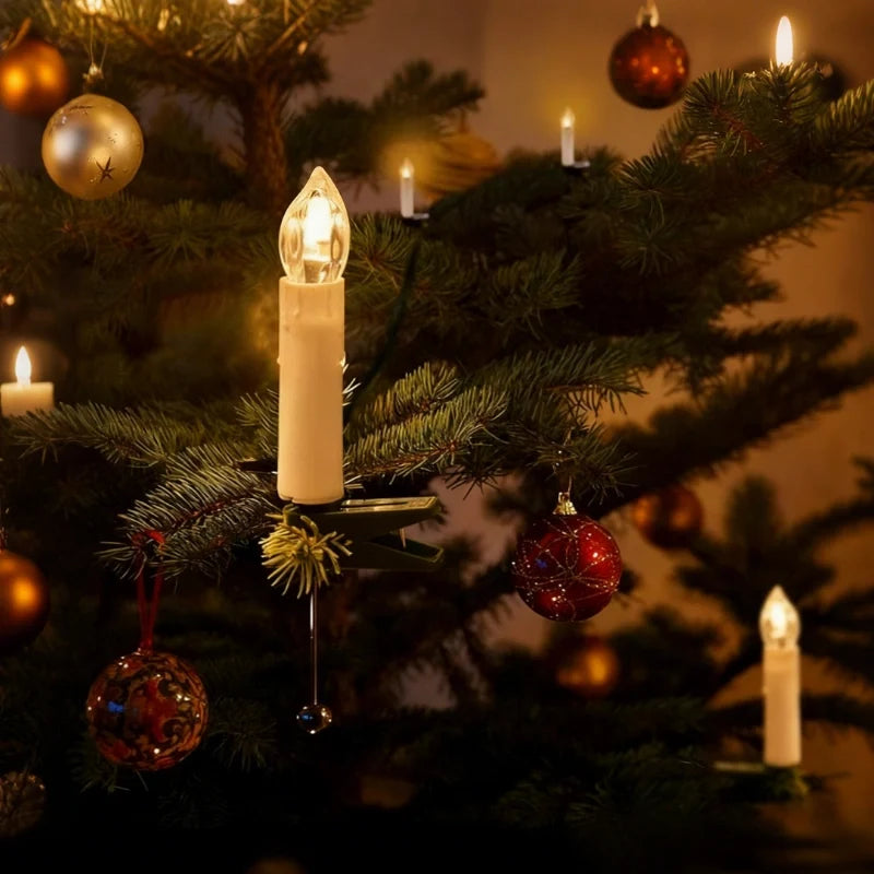 Christmas Lights Cordless Clip-On Candle Flameless with Remote Control