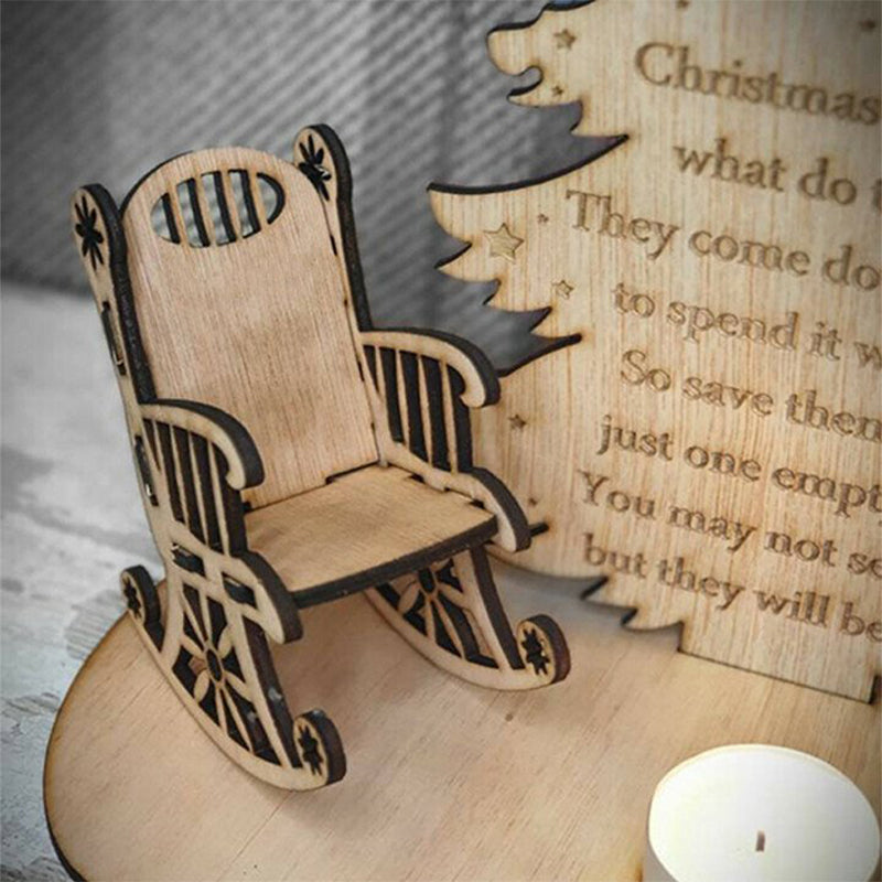 Christmas Remembrance Candle Holder Ornament Linden Wood | Rocking Chair Design, Personalisable | Memorial Keepsake Gift