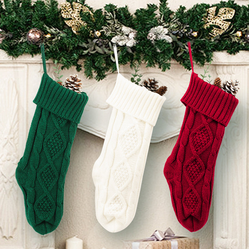Christmas Stocking Holiday Decoration | Stretchy Acrylic Fabric Holds Small Gifts | Hangs on Mantels, Doors or Walls
