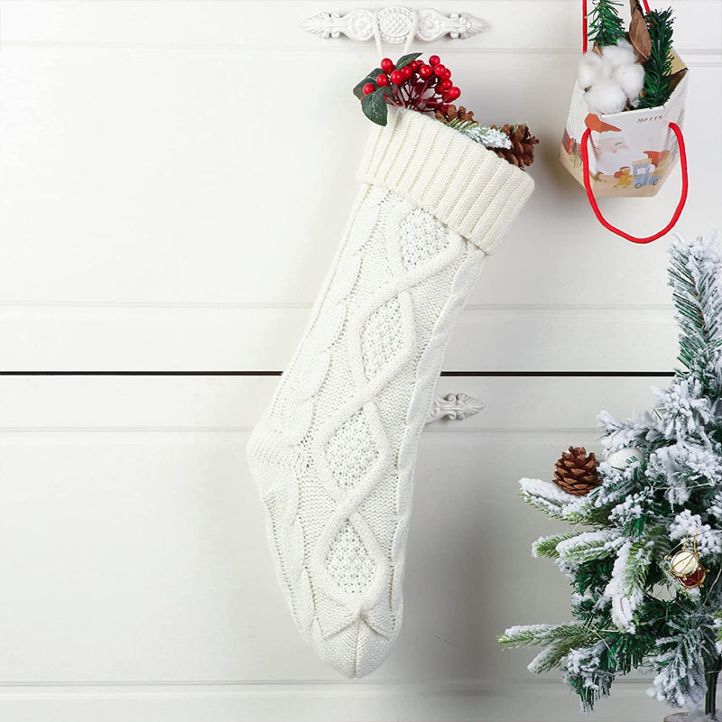 Christmas Stocking Holiday Decoration | Stretchy Acrylic Fabric Holds Small Gifts | Hangs on Mantels, Doors or Walls