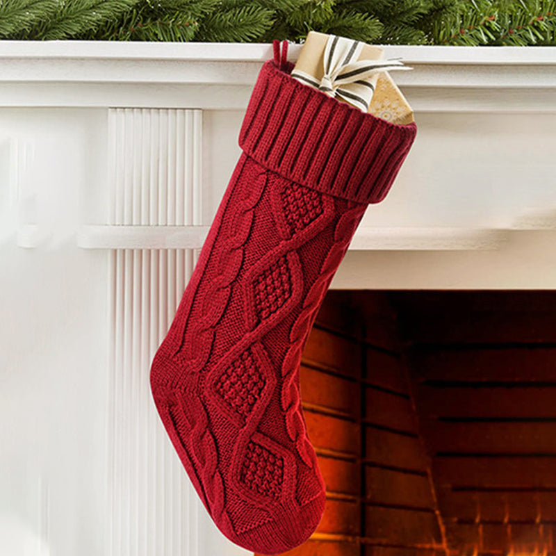 Christmas Stocking Holiday Decoration | Stretchy Acrylic Fabric Holds Small Gifts | Hangs on Mantels, Doors or Walls