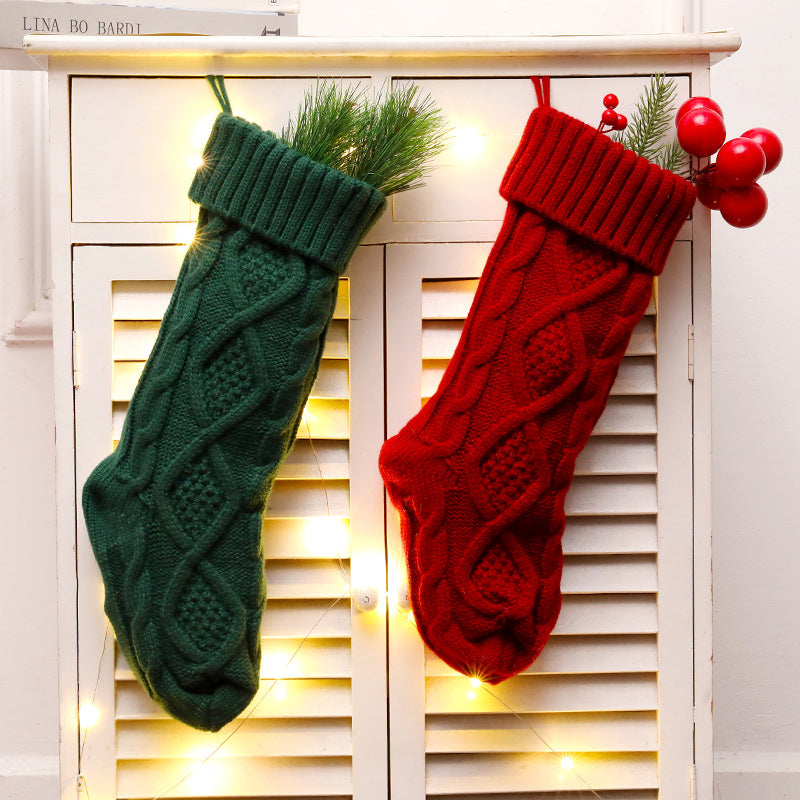 Christmas Stocking Holiday Decoration | Stretchy Acrylic Fabric Holds Small Gifts | Hangs on Mantels, Doors or Walls