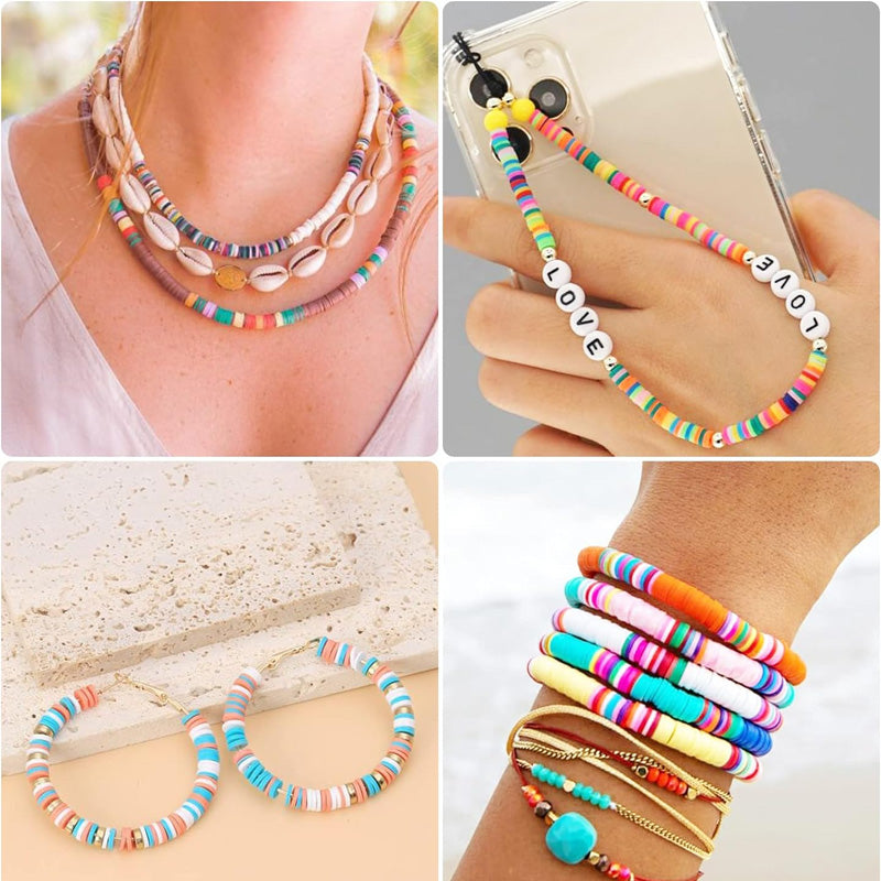 Clay Beads Bracelet Making Kit | 5520 Beads & 550 Charms Set | Polymer Clay Jewellery Craft Kit for Kids & Adults