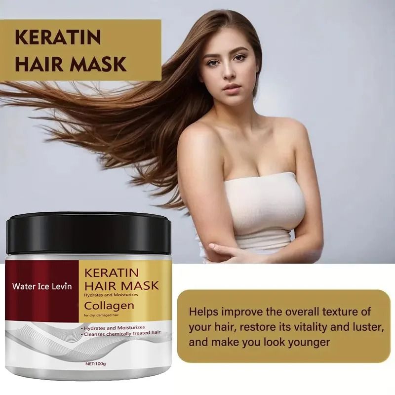 Collagen Keratin Hair Mask for Damaged Hair | 100g Deep Conditioning Treatment | Reduces Frizz, Strengthens Split Ends