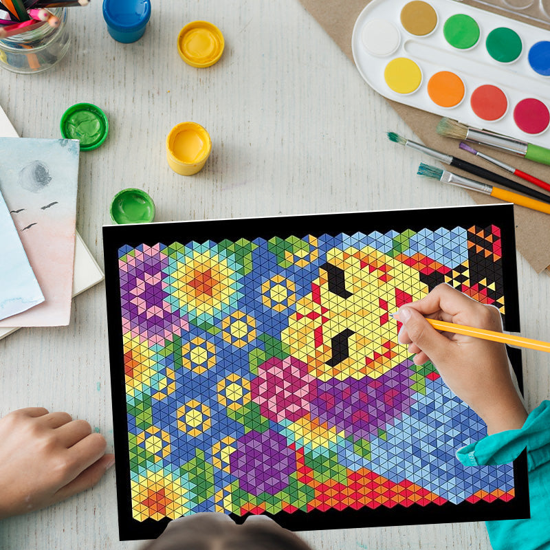 Colour by Numbers Activity Book | 100 Mosaic Designs on Black Backgrounds | Relaxing Creative Hobby for All Ages