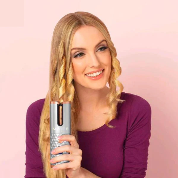 Cordless Curling Iron Rechargeable Ceramic LCD Display with USB-C Charging