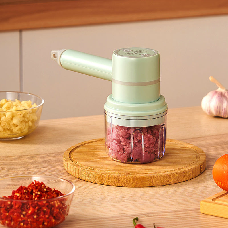 Cordless Electric Mixer with Whisk, Chopper & Blender | USB Rechargeable, 3 Speeds + Turbo | Splatter-Free Mixing & Chopping