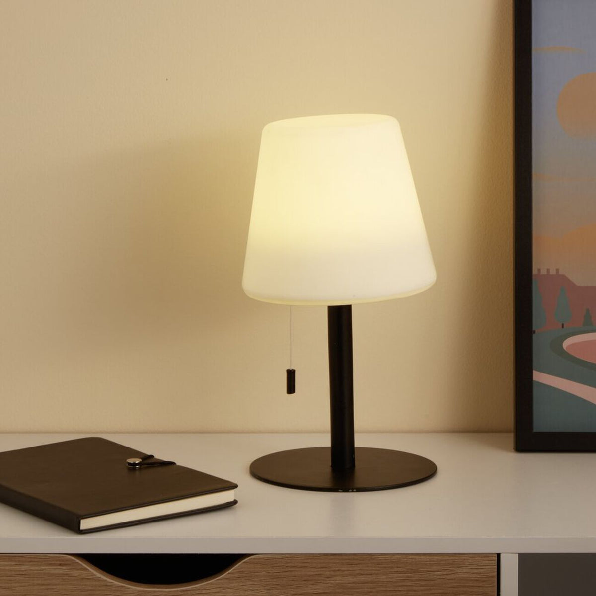 Cordless Rechargeable Table Lamp | IP65 Waterproof, 16 Colours | Dimmable, 2000 mAh USB Charging, 8-12 Hour Runtime