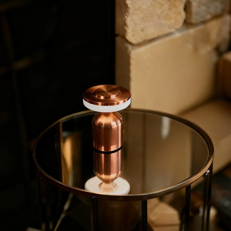 Cordless Table Lamp Wrought Iron 15 x 10 x 9 cm | Dome, Drum, Halo, Orbit, Cone | Dimmable Rechargeable Ambient Light