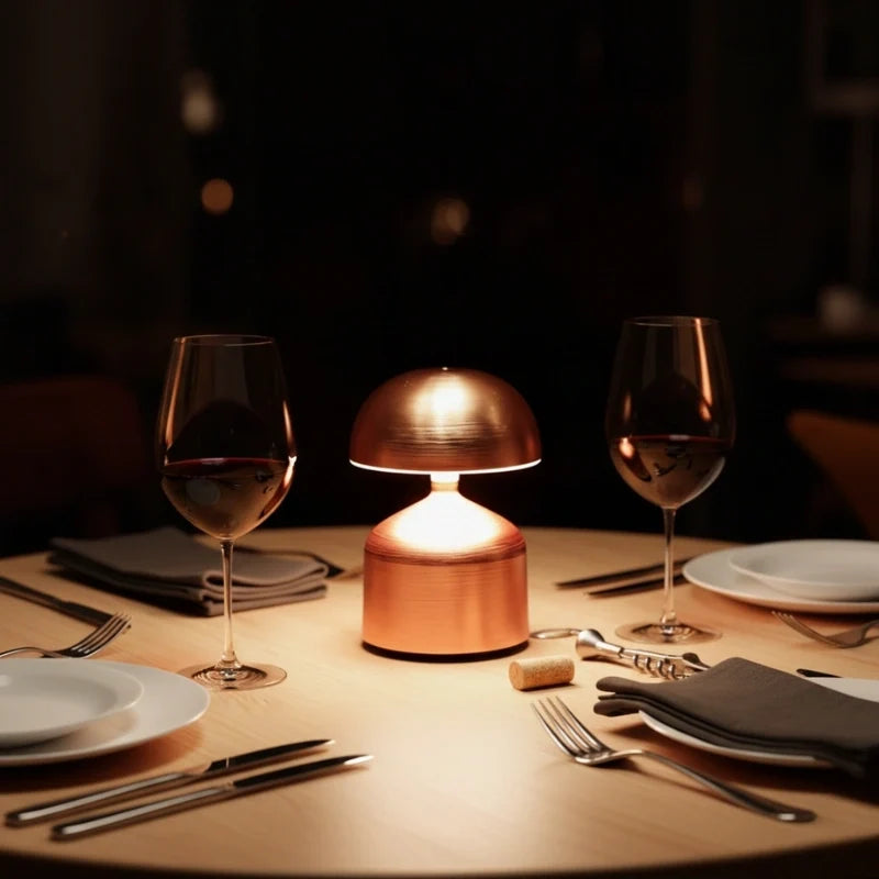 Cordless Table Lamp Wrought Iron 15 x 10 x 9 cm | Dome, Drum, Halo, Orbit, Cone | Dimmable Rechargeable Ambient Light