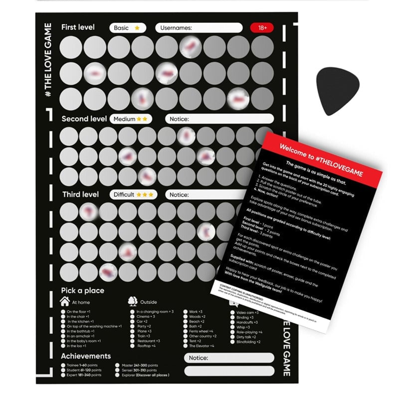 Couples Gift Scratch-Off Poster Eco-Friendly Bucket List with 100 Date Ideas