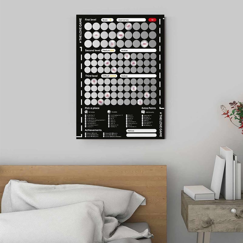 Couples Gift Scratch-Off Poster Eco-Friendly Bucket List with 100 Date Ideas