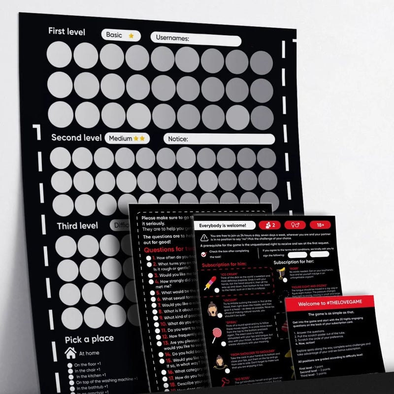 Couples Gift Scratch-Off Poster Eco-Friendly Bucket List with 100 Date Ideas