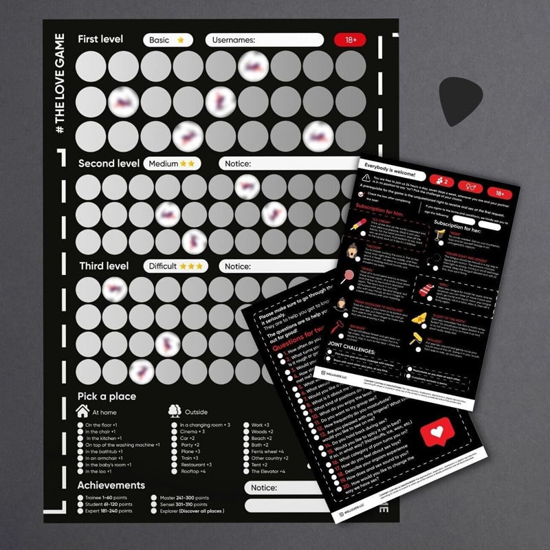 Couples Gift Scratch-Off Poster Eco-Friendly Bucket List with 100 Date Ideas