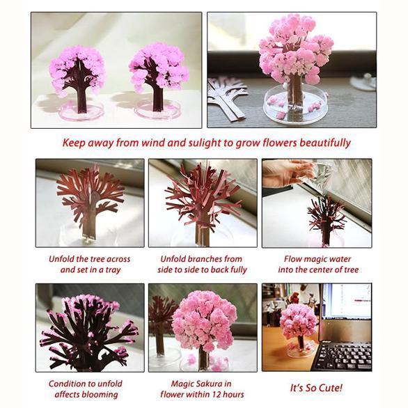 Crystal Growing Paper Tree Decoration | Blooms in Minutes, Grows for Hours | Tree, Growing Solution and Base Included