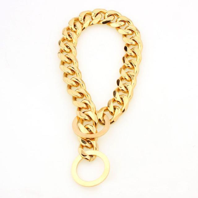 Cuban Link Dog Collar Stainless Steel | Wide Slip Chain for Large Dog Breeds | Rust-Resistant & Skin-Safe Finish
