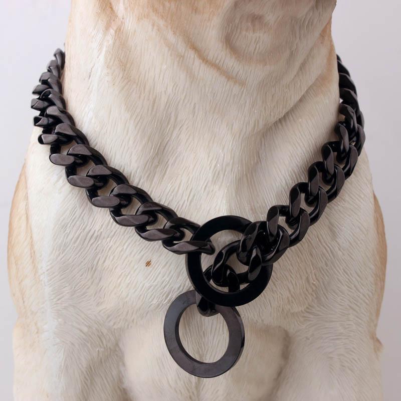 Cuban Link Dog Collar Stainless Steel | Wide Slip Chain for Large Dog Breeds | Rust-Resistant & Skin-Safe Finish