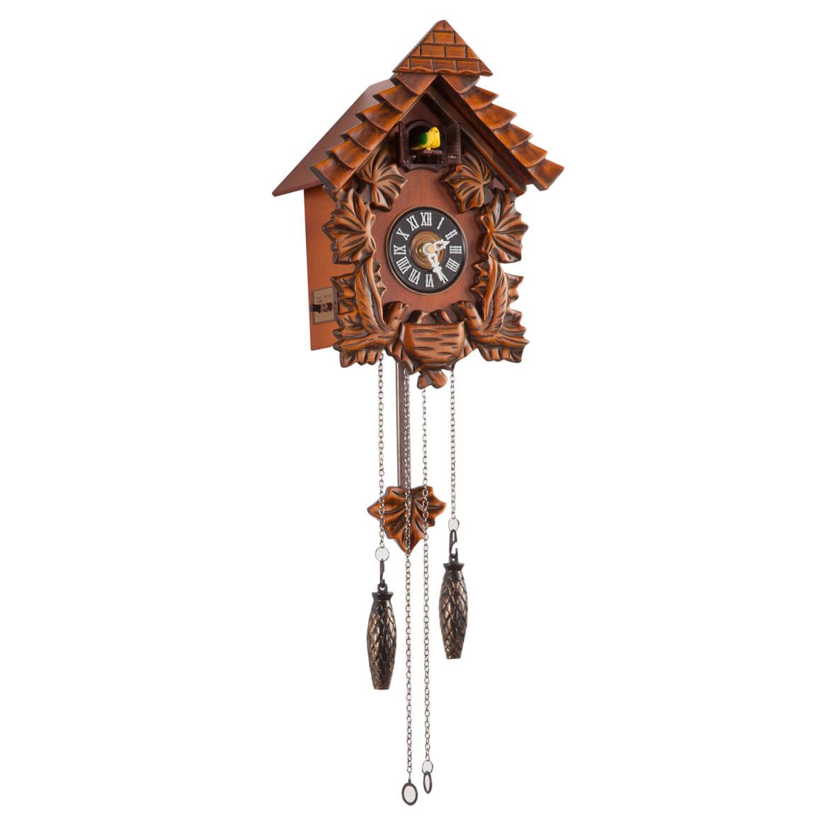 Cuckoo Clock Solid Wood | Bird Call Chime, Adjustable Volume | Silent Night Mode, Wall Hanging Hook