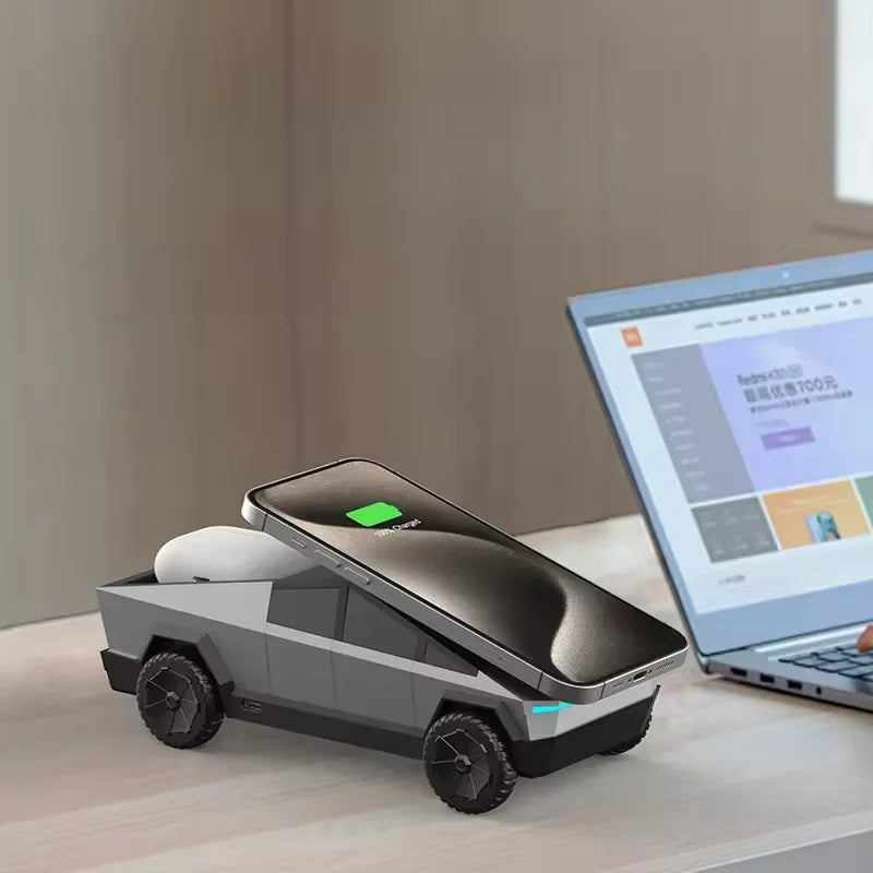 Cyberdock Wireless Charging Station | Pad Top, Four Wheels