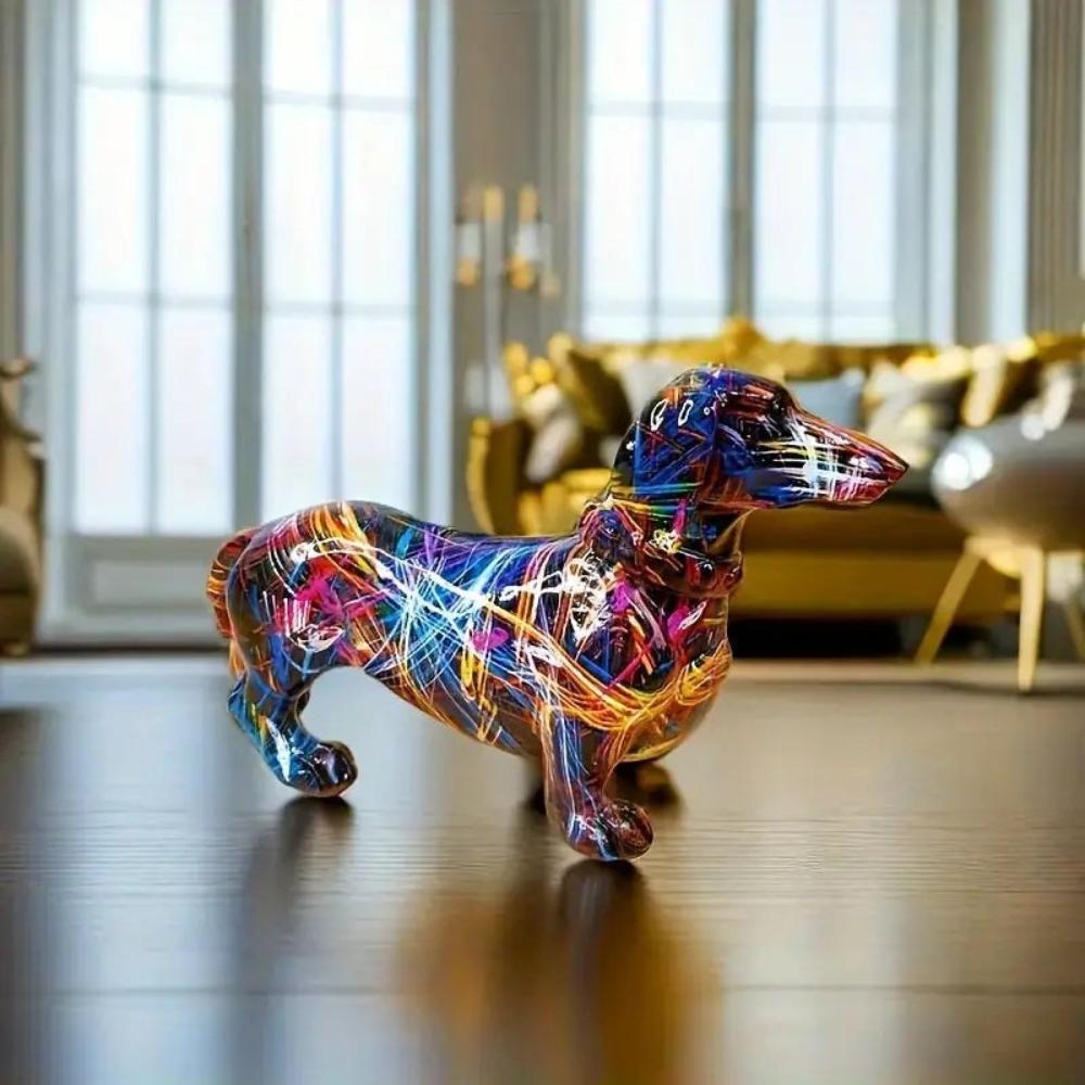 Decorative Dachshund Figurine | Splattered Gloss Finish