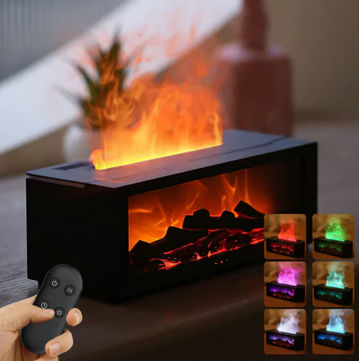 Diffuser Humidifier | Flame Effect Fireplace Lamp